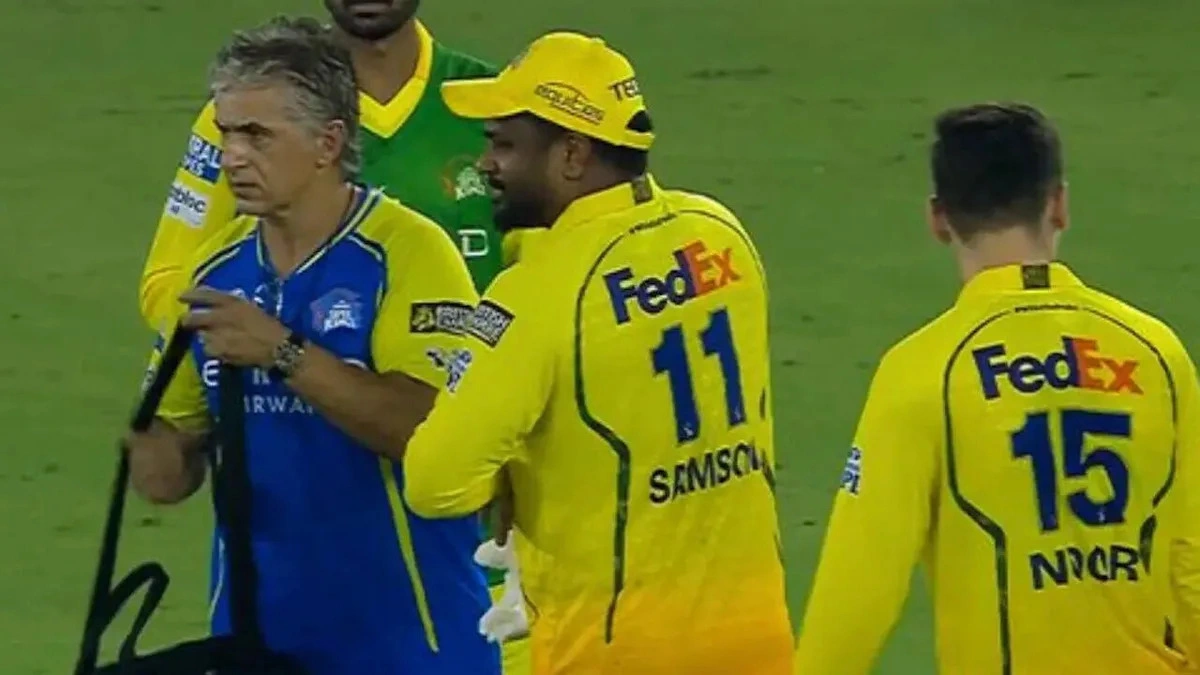 งานเข้าแล้วแม่! Sanju Samson นิ้วเดี้ยงกลางคัน เกมชี้ชะตา CSK ปะทะ Gujarat Titans