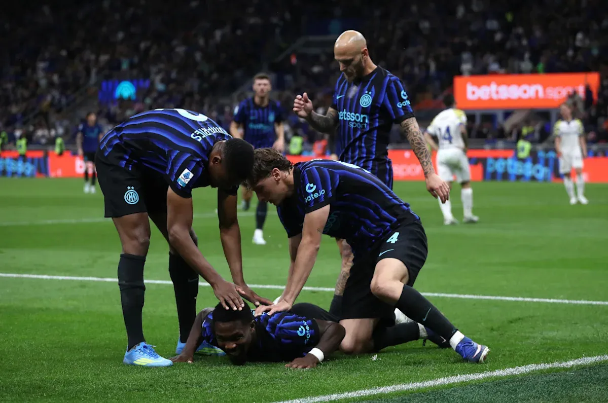 ว้ายตายแล้ว! Marcus Thuram ยิง 5 นัดติดจนได้ฉลองแชมป์ แต่ท่าดีใจดัน 'หน้าทิ่ม' ซะงั้น