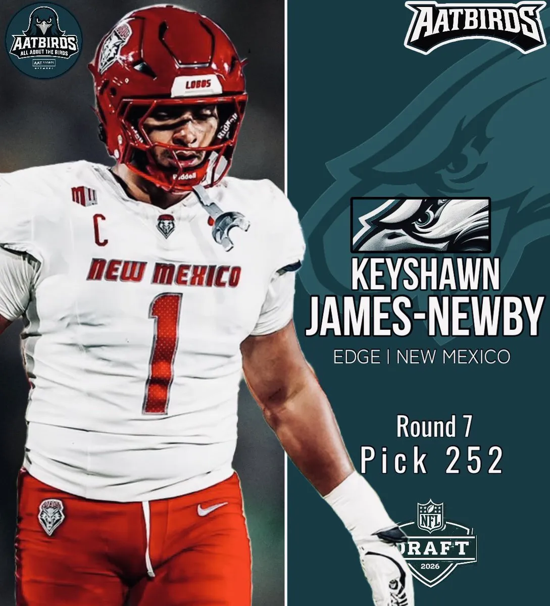 จาก Montana สู่ Albuquerque และผืนป่า NFL: Keyshawn James-Newby ถูกเก็บเกี่ยวเข้าสู่ Philadelphia Eagles